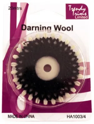 Darning Wool - Black or Natural White Colour
